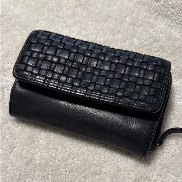 Handbags - Woven Leather Trifold Wallet
